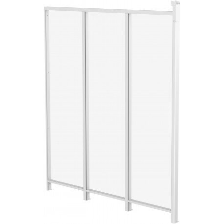 Panel boczny z aluminium i przezroczystego poliwęglanu do zadaszenia tarasowego biały 2,5m X-METAL