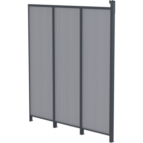 Panel boczny z aluminium i poliwęglanu 4mm do zadaszenia tarasowego antracyt 2,5m X-METAL