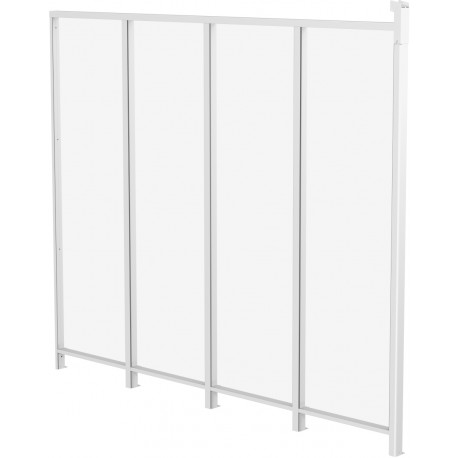 Panel boczny z aluminium i przezroczystego poliwęglanu do zadaszenia tarasowego biały 3m X-METAL