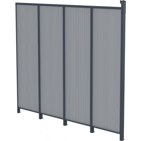 Panel boczny z aluminium i poliwęglanu 4mm do zadaszenia tarasowego antracyt 3m X-METAL