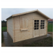 Domek ogrodowy 400x400cm z drewna nieimpregnowanego podwójne drzwi z PLEKSI marki Altanka