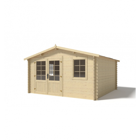 Domek ogrodowy 400x400cm z drewna nieimpregnowanego podwójne drzwi z SZYBĄ + OSB 12mm marki Altanka