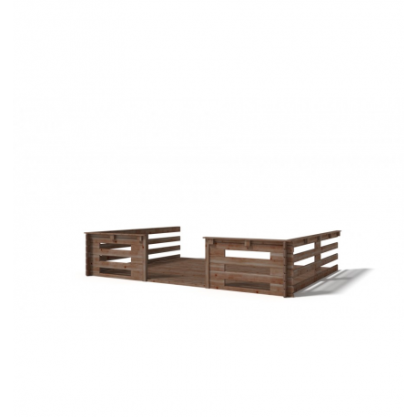 Weranda w kolorze brązowym 406x312cm do domku ogrodowego marki Altanka
