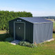 Metalowy domek narzędziowy PLUS 3,3x3,1m antracytowy + zestaw kotw mocujących - X-METAL
