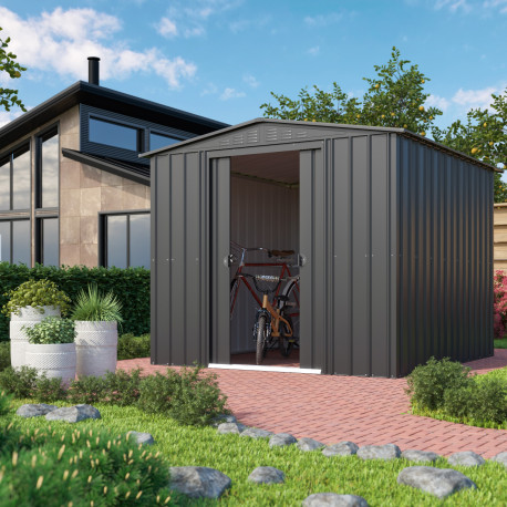 Domek ogrodowy ze stali Dream 2,34x2,37m antracytowy - Globel