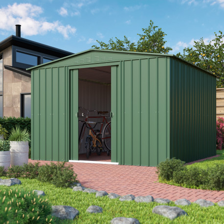 Domek ogrodowy ze stali Dream 2,95x2,37m zielony - Globel