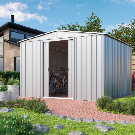 Domek ogrodowy ze stali 8,82 m² Dream szary metalik - Globel