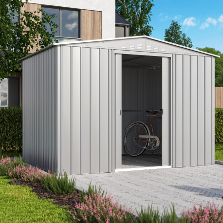 Domek ogrodowy ze stali 6,99 m² Tower szary metalik - Globel