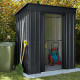 Domek ogrodowy stalowy z dachem jednospadowym Skillon 1,71x1,13m antracytowy - Globel 