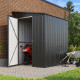 Domek ogrodowy przyścienny z metalu Lean To 2,46 m² antracytowy - Globel 