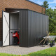 Domek ogrodowy przyścienny z metalu 1,44x2,34m antracytowy - Globel