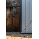 Domek ogrodowy przyścienny z metalu 1,44x2,34m antracytowy - Globel