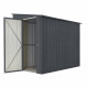 Domek ogrodowy przyścienny z metalu 1,44x2,34m antracytowy - Globel