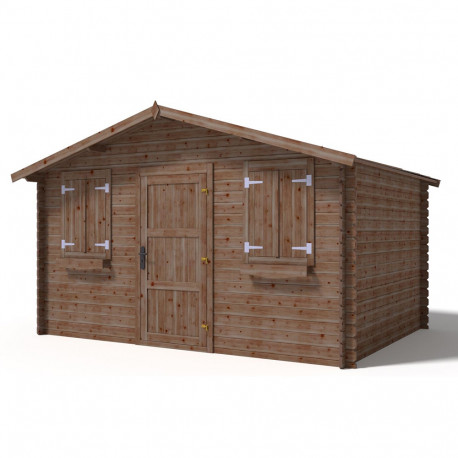 Domek ogrodowy 400x400cm z drewna w kolorze brązowym pojedyncze drzwi PEŁNE marki Altanka