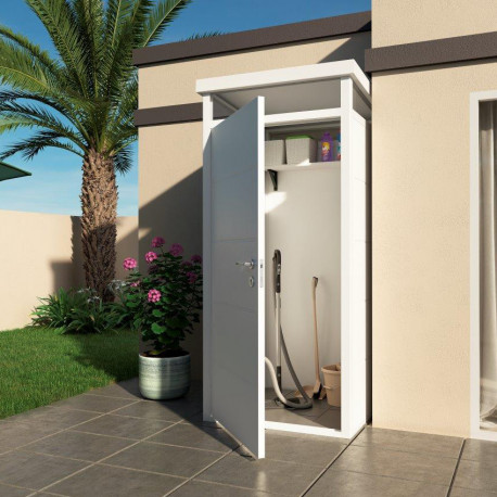 Domek ogrodowy modułowy biały 1x1 m + podstawa - Everbox