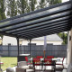 Pergola przyścienna regulowana 3,05x5,57m z aluminium w kolorze szaro-antracytowym - X-METAL