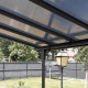 Pergola przyścienna regulowana 3,05x5,57m z aluminium w kolorze szaro-antracytowym - X-METAL