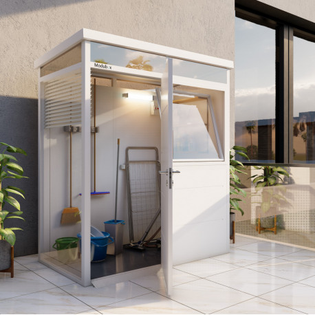 Domek ogrodowy modułowy biały 2x1 m + podstawa - Everbox