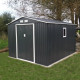 Metalowy domek narzędziowy PLUS 2,8x3,2m szary antracytowy + zestaw kotw mocujących - X-METAL