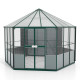 Woliera w kolorze szmaragdowym 9 m² z aluminium i poliwęglanu 6 mm Circus - Vitavia