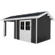 Domek ogrodowy + taras z drewna kompozytowego 28 mm antracytowy 15 m² PREMIUM - Woodlife Garden