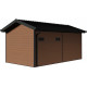 Domek ogrodowy + taras z drewna kompozytowego 28 mm o wyglądzie drewna 15 m² PREMIUM - Woodlife Garden