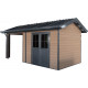 Domek ogrodowy + taras z drewna kompozytowego 28 mm o wyglądzie drewna 15 m² PREMIUM - Woodlife Garden