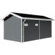 Domek ogrodowy + taras z drewna kompozytowego 28 mm jasnoszary 15 m² PREMIUM - Woodlife Garden