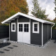 Domek ogrodowy z drewna kompozytowego 28 mm w kolorze antracytowym 485x455 cm PREMIUM - Woodlife Garden