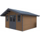 Domek ogrodowy z drewna kompozytowego 28 mm brązowy 384x384 cm - Woodlife Garden