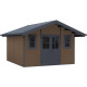 Domek ogrodowy z drewna kompozytowego 28 mm brązowy 384x384 cm - Woodlife Garden