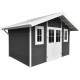 Domek ogrodowy z drewna kompozytowego 28 mm antracytowy 455x363 cm PREMIUM - Woodlife Garden