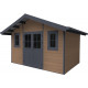 Domek ogrodowy z drewna kompozytowego 28 mm brązowy 384x279 cm PREMIUM - Woodlife Garden