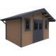 Domek ogrodowy z drewna kompozytowego 28 mm brązowy 384x279 cm PREMIUM - Woodlife Garden