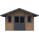 Domek ogrodowy z drewna kompozytowego 28 mm brązowy 384x279 cm PREMIUM - Woodlife Garden