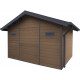 Domek ogrodowy z drewna kompozytowego 28 mm brązowy 384x279 cm PREMIUM - Woodlife Garden