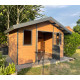 Domek ogrodowy z drewna kompozytowego 28 mm brązowy 384x279 cm PREMIUM - Woodlife Garden