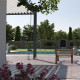 Aluminiowa pergola bioklimatyczna Ombrea VS 3x6 m antracytowo-szara, białe lamele