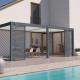 Aluminiowa pergola bioklimatyczna Ombrea VS 3x6 m antracytowo-szara, białe lamele