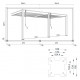 Aluminiowa pergola bioklimatyczna Ombrea VS 3x6 m antracytowo-szara, białe lamele