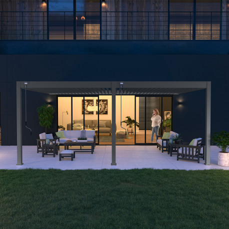 Przyścienna pergola bioklimatyczna z aluminium 4x6 m szary antracyt Ombrea VS