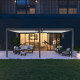 Przyścienna pergola bioklimatyczna z aluminium 4x6 m szary antracyt - białe lamele Ombrea VS