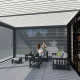 Przyścienna pergola bioklimatyczna z aluminium 4x6 m szary antracyt - białe lamele Ombrea VS