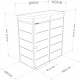 Domek ogrodowy modułowy 2x1m antracytowy z białymi profilami + podstawa - Everbox