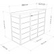 Domek ogrodowy modułowy 3x1m antracytowy z białymi profilami + podstawa - Everbox