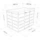 Domek ogrodowy modułowy 3x2 m antracytowy z białymi profilami + podstawa - Everbox
