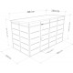 Domek ogrodowy modułowy 4x2 m antracytowy z białymi profilami + podstawa - Everbox