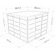 Domek ogrodowy modułowy 3x3 m antracytowy z białymi profilami + podstawa - Everbox