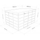 Domek ogrodowy modułowy antracytowy z białymi profilami 4x3 m + podstawa - Everbox