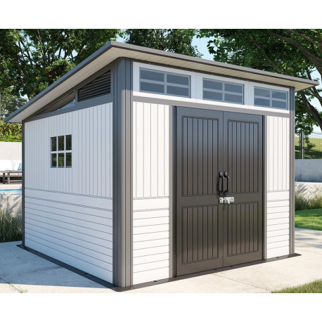 Domek ogrodowy Sunlife HDPE beżowy 9m² + podłoga - Jôbu